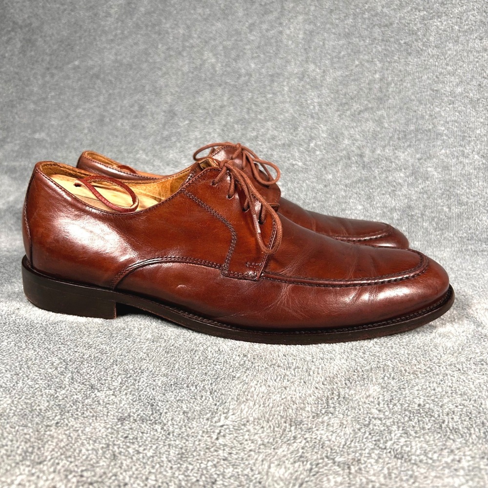 Mercanti Fiorentini Derby Dress Shoes Apron Toe Mens 10.5 M Brown Leather Italy